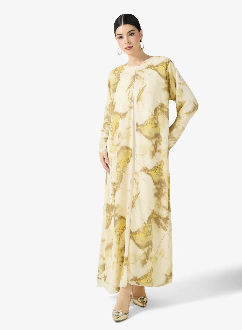 Printed Abaya With Sheila